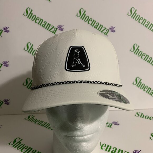 Ping Hat Rope Golf Snapback Cap Limited Edition FlexFit White Navy Blue OSFM - Picture 1 of 9